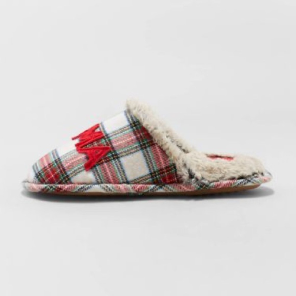 Women's Mama Elf Plaid Slide Slippers